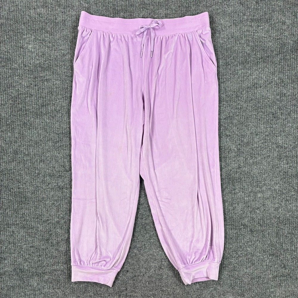 Victorias Secret Womens 2XL Lavender Velour Lounge Jogger Pajama Pants Pull On